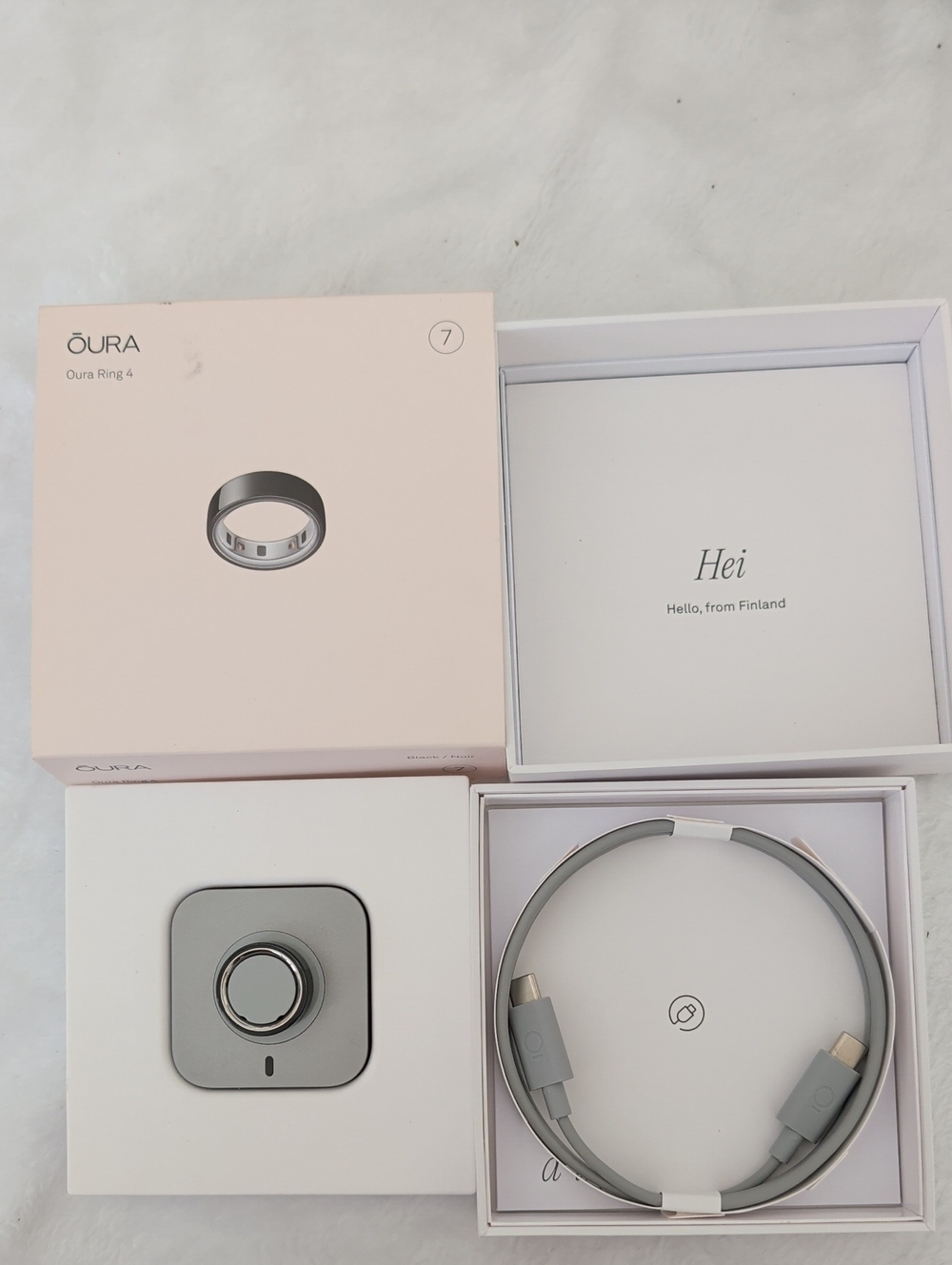 Oura Ring 4 Black — Original Box with Original Accessories  - Size 7